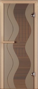 Дверь для сауны Aldo серия СТАНДАРТ ПЛЮС рисунок "Муара" стекло бронза