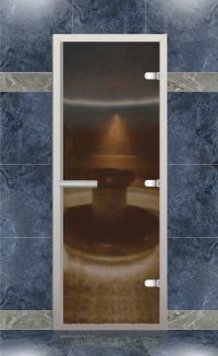 Дверь ALDO ALU 900×2100 стекло бронза матовое
