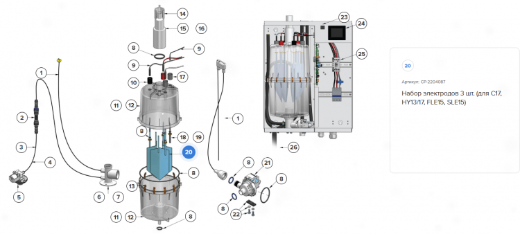 Набор электродов для Hygromatik 3шт. (для C17, HY13/17, FLE15, SLE15) Набор электродов для Hygromatik 3шт. (для C17, HY13/17, FLE15, SLE15)