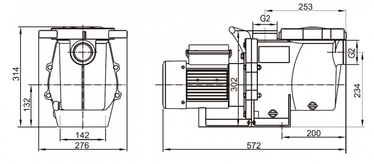 Насос (1,5кВт 220B 25,6 м3/ч h 8м в.ст.) Mayer Schwimmbad LX SGB200
